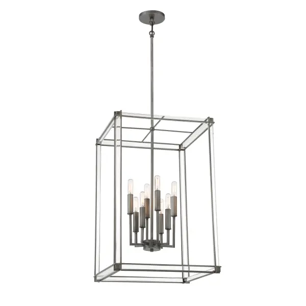 Modern Square Pendant with Elegant Antique Nickel Finish - Image 1