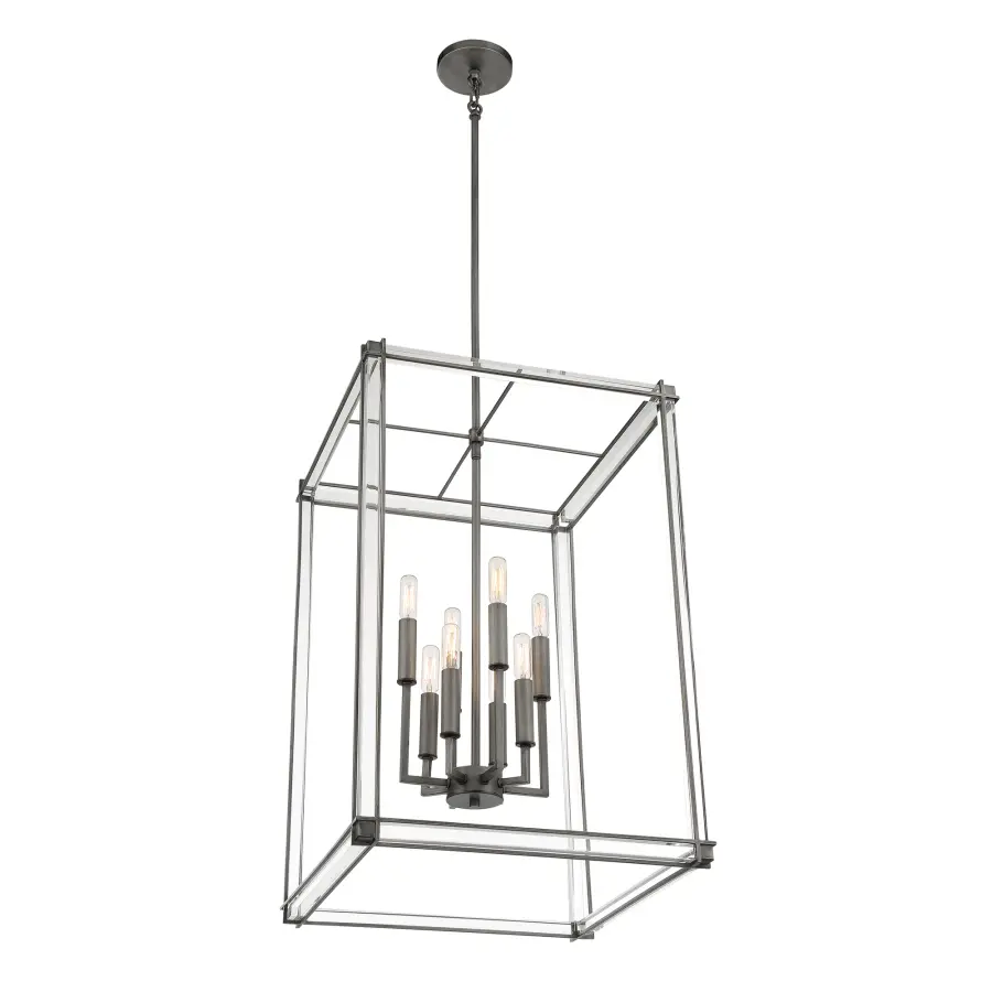 Modern Square Pendant with Elegant Antique Nickel Finish - Image 3