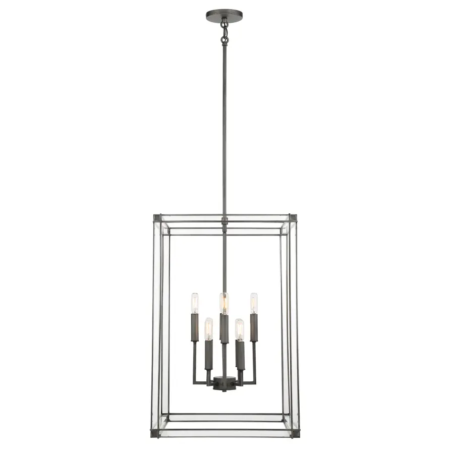 Modern Square Pendant with Elegant Antique Nickel Finish - Image 4
