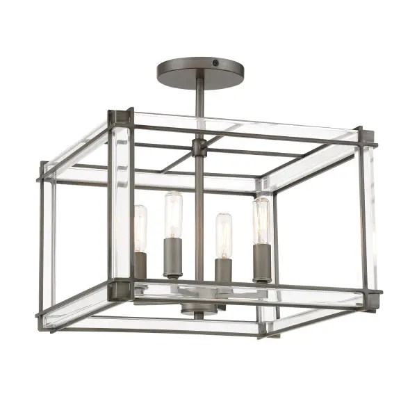Modern Square Semi-Flush with Clean Lines and Versatile Nickel Finish - Image 1