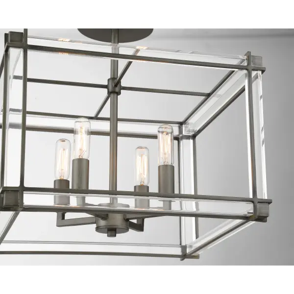 Modern Square Semi-Flush with Clean Lines and Versatile Nickel Finish - Image 2