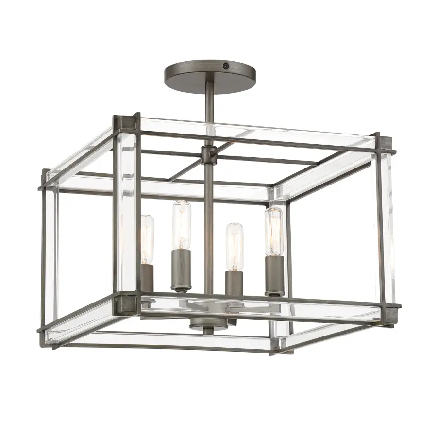 Modern Square Semi-Flush with Clean Lines and Versatile Nickel Finish - Image 3