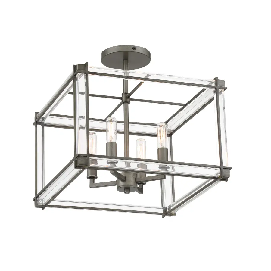 Modern Square Semi-Flush with Clean Lines and Versatile Nickel Finish - Image 4