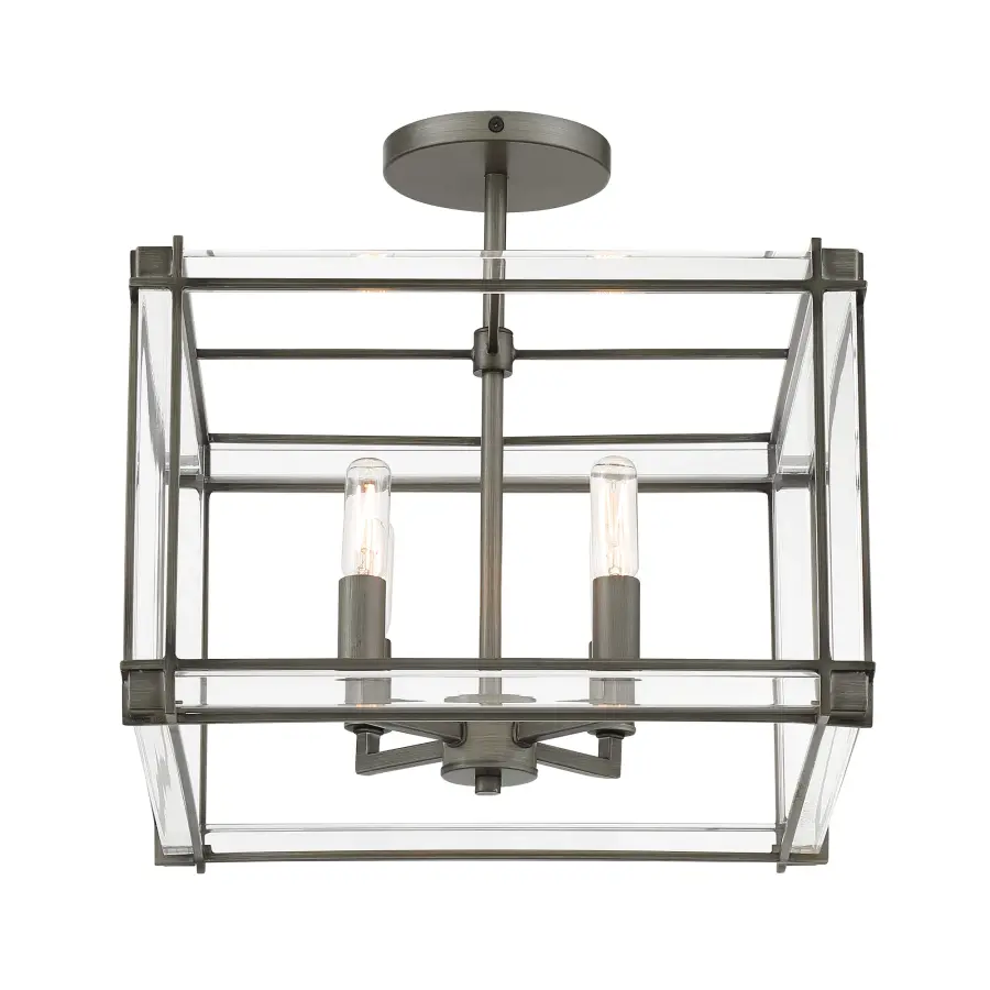 Modern Square Semi-Flush with Clean Lines and Versatile Nickel Finish - Image 5