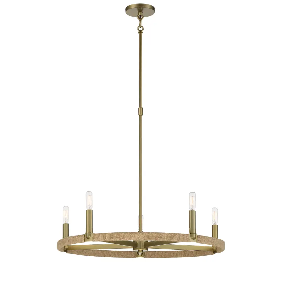 Coastal Elegance Meets Warm Brass in This Rope-Wrapped Chandelier