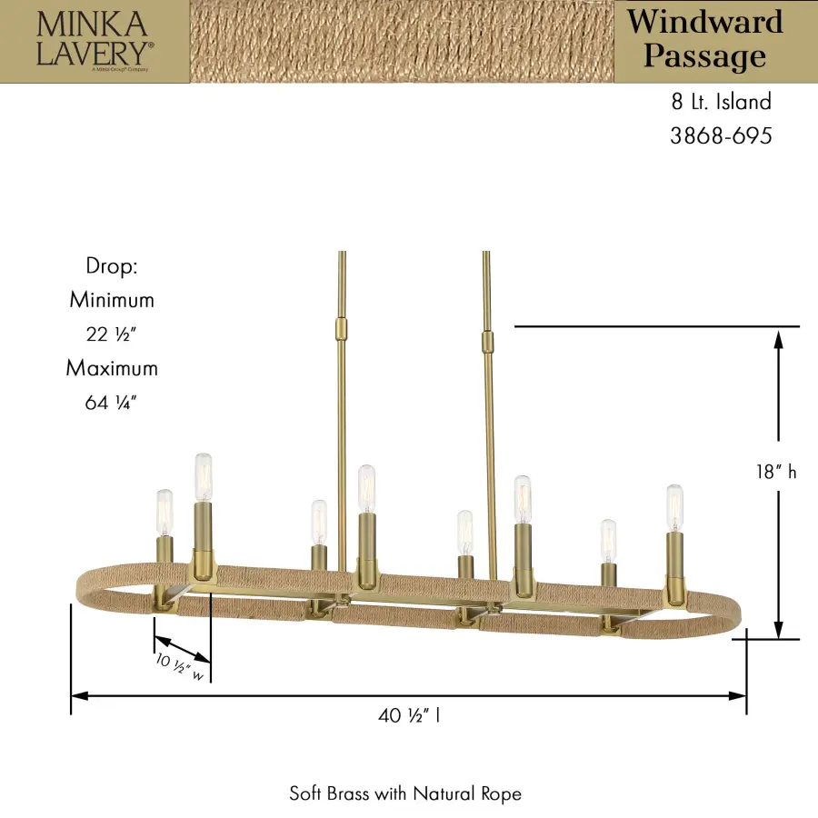 Windward Passage 8-Light Island Chandelier - Image 2