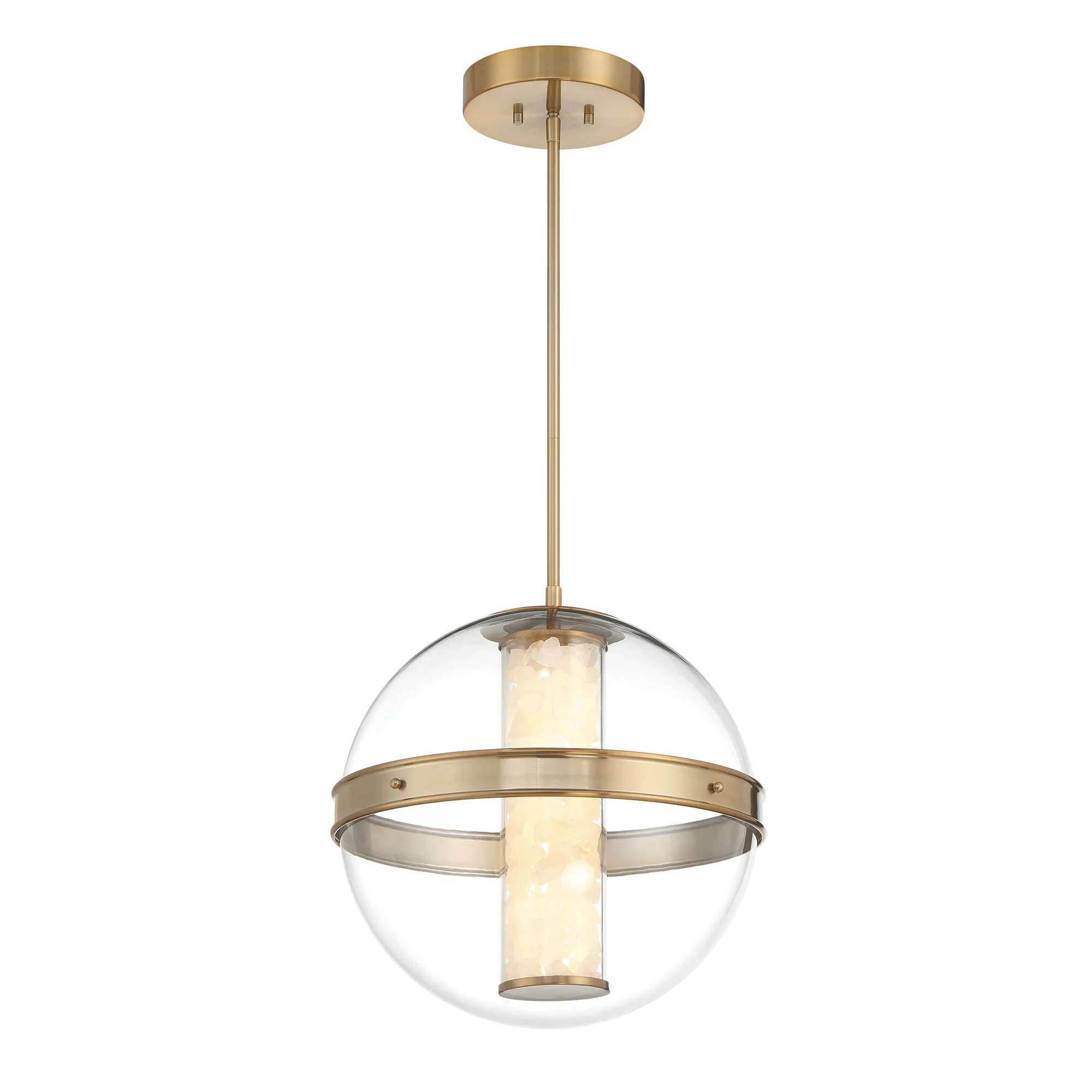 Divinely LED Pendant in Celeste Brass