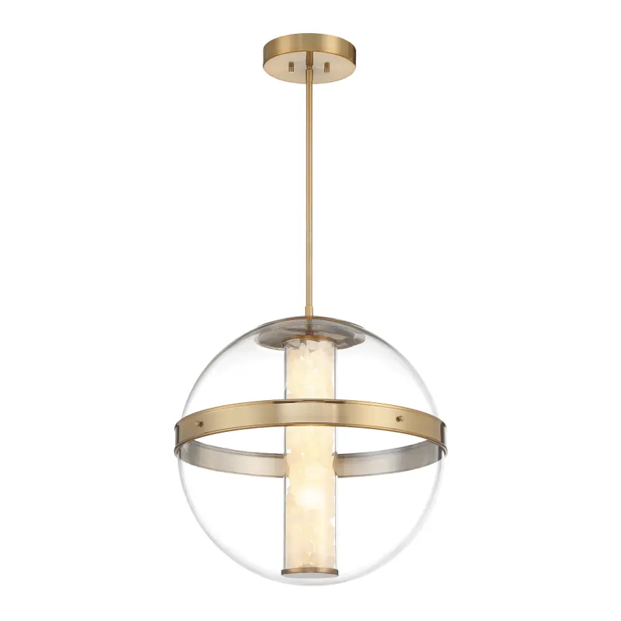 Divinely Large LED Pendant in Celeste Brass - Image 1