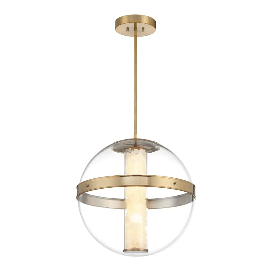 Divinely Large LED Pendant in Celeste Brass - Image 2