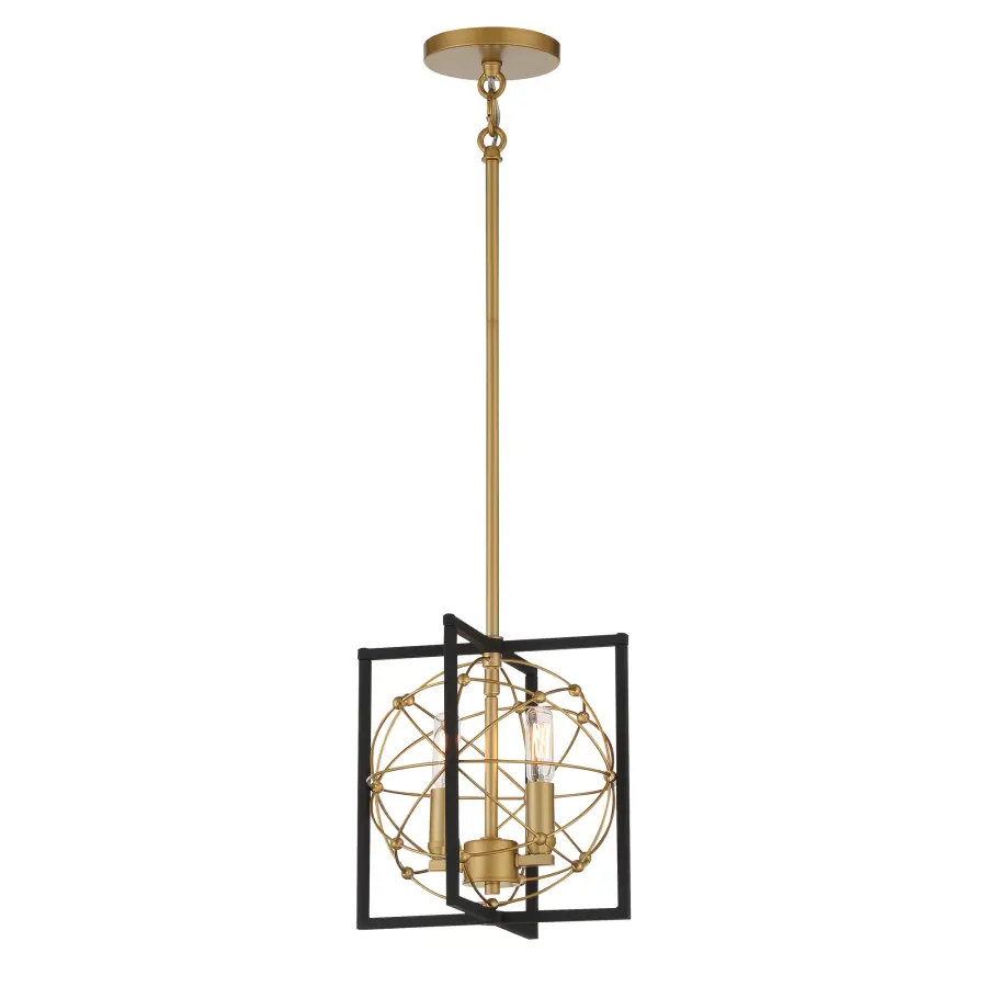 Titan's Trace 2-Light Mini Pendant in Sand Coal with Painted Honey Gold - Image 1