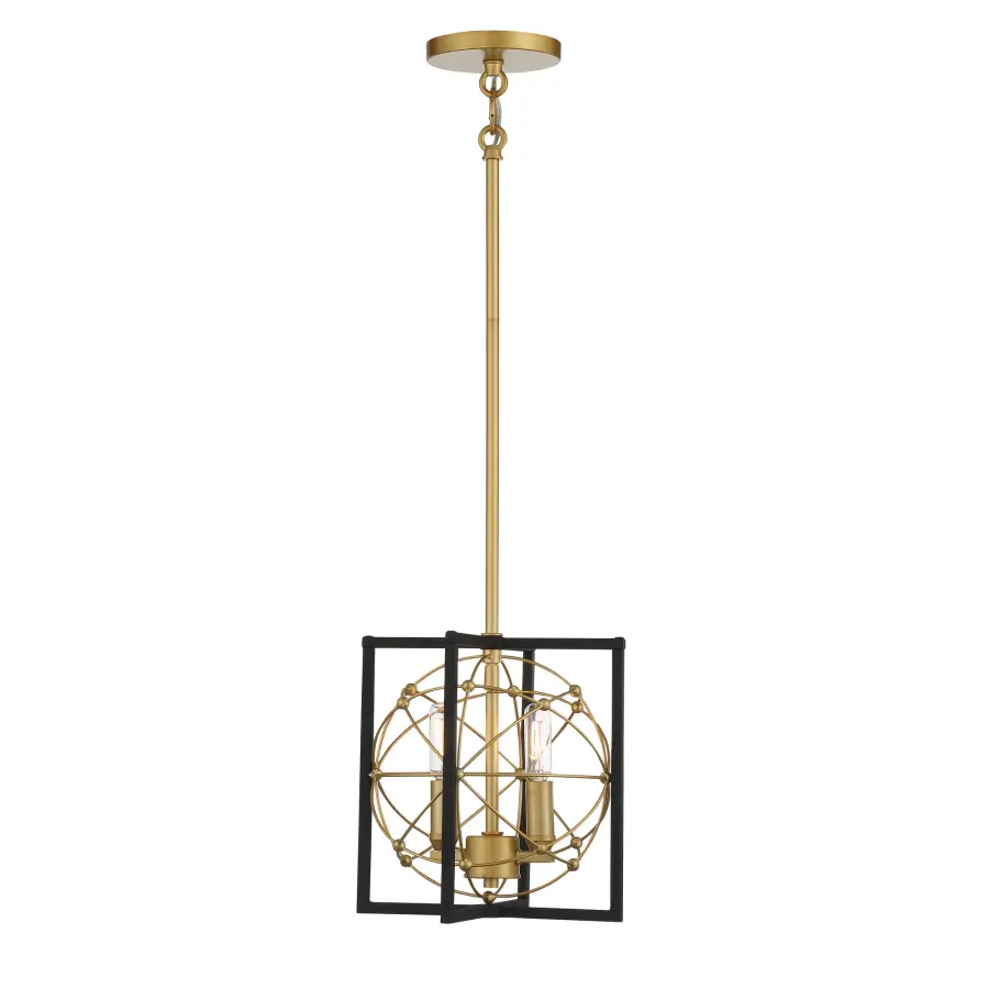Titan's Trace 2-Light Mini Pendant in Sand Coal with Painted Honey Gold - Image 2