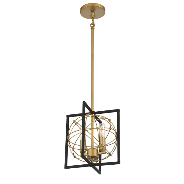 Titan's Trace 2-Light Mini Pendant in Sand Coal with Painted Honey Gold - Image 3