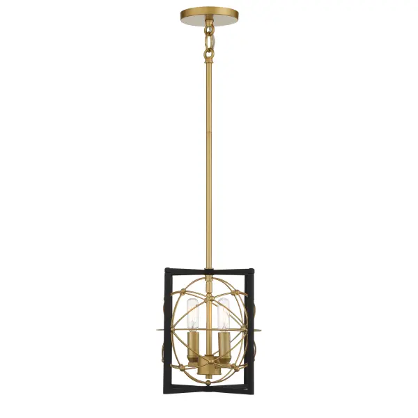 Titan's Trace 2-Light Mini Pendant in Sand Coal with Painted Honey Gold - Image 4