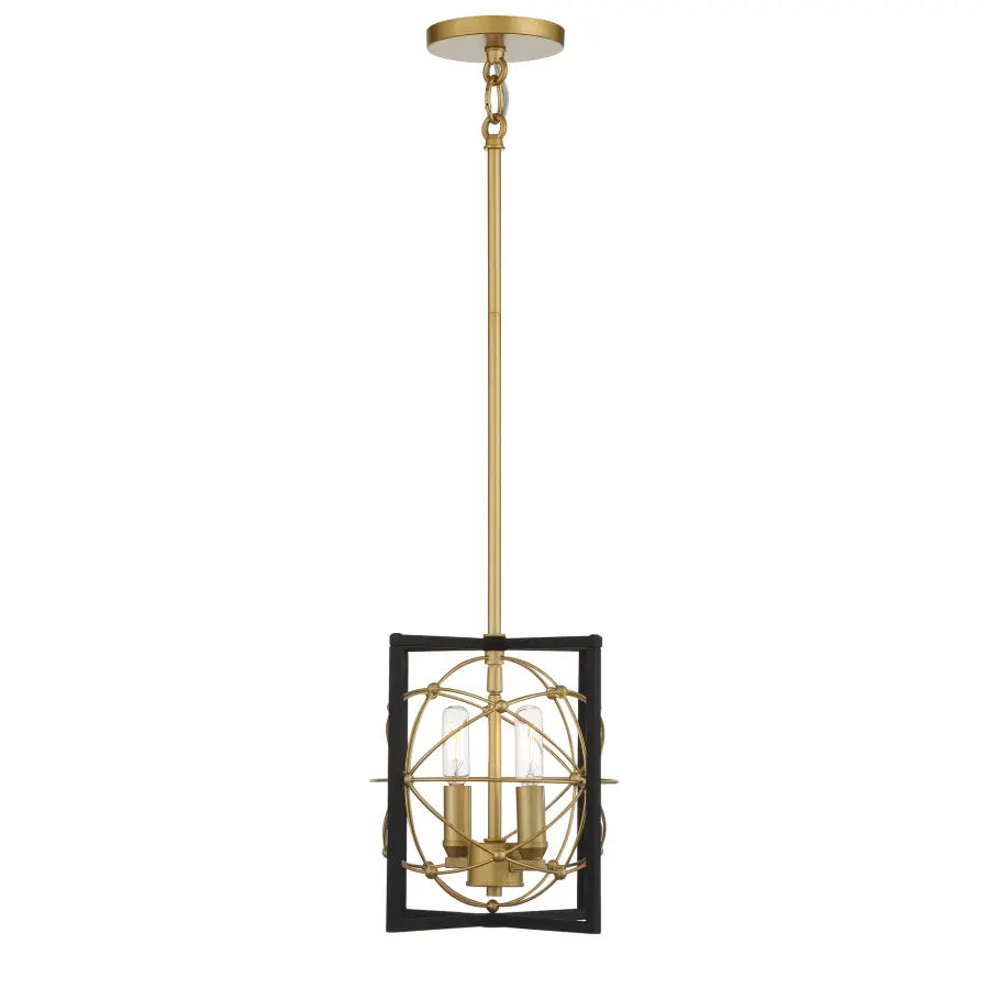Titan's Trace 2-Light Mini Pendant in Sand Coal with Painted Honey Gold - Image 4