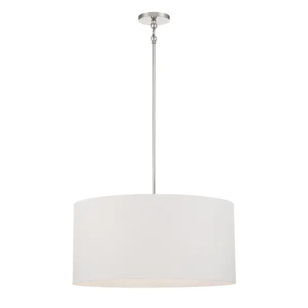 The Palmetto pendant brings organic texture and refined style with its handwoven papyrus shade and polished nickel finish. Six candelabra bulbs provide ample illumination while the natural material creates warm, diffused light perfect for dining and gathering spaces.