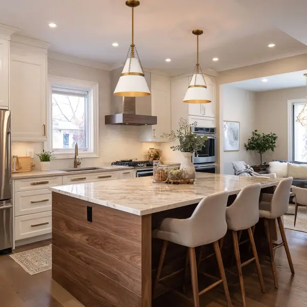Springfield 12" Pendant Light in Off White Cream & Legacy Brass - Image 5