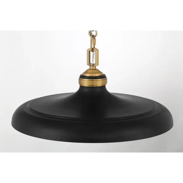 Crowne 16" 1-Light Pendant in Dark Matte Black and Legacy Brass - Image 9