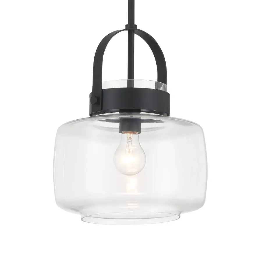 WickGlow 11" Dark Matte Black Pendant Light - Image 1
