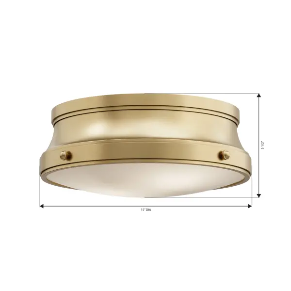 Purelight 15" 2-Light Flush Mount in Legacy Brass - Image 4