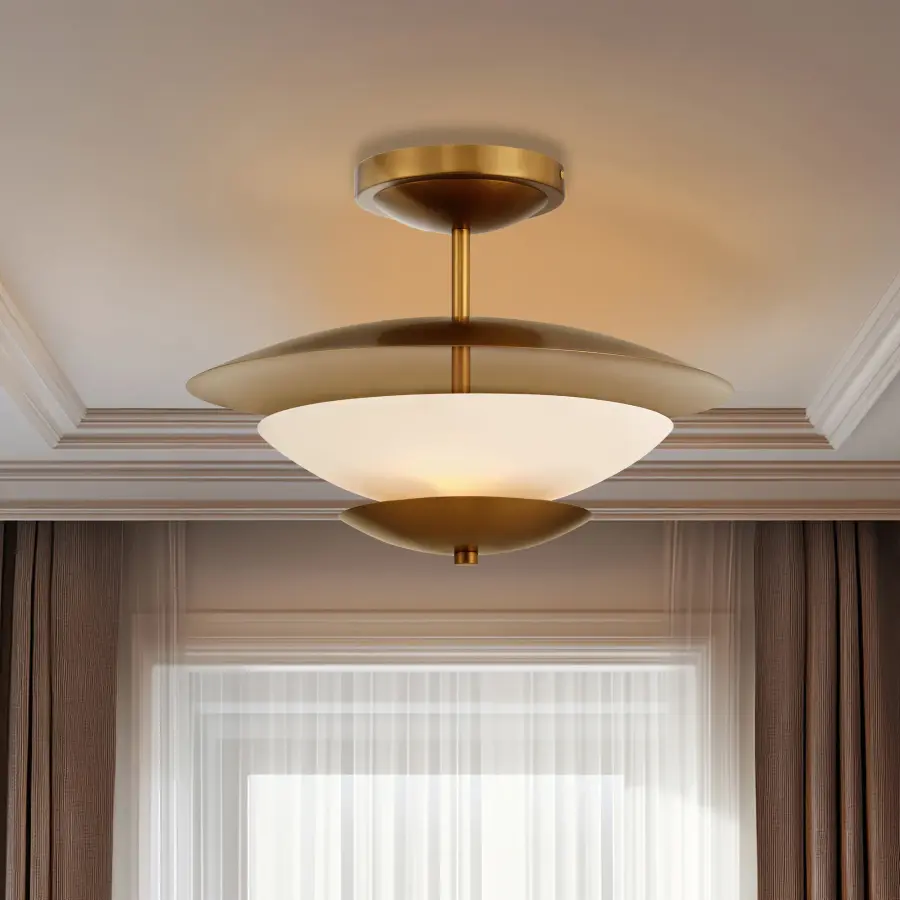 Solara 18.25" 3-Light Semi Flush in Legacy Brass - Image 4