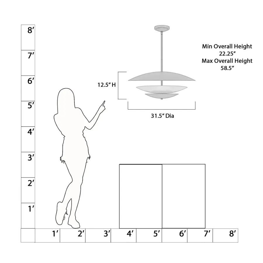 Solara 31.5" 5-Light Pendant in Legacy Brass - Image 2