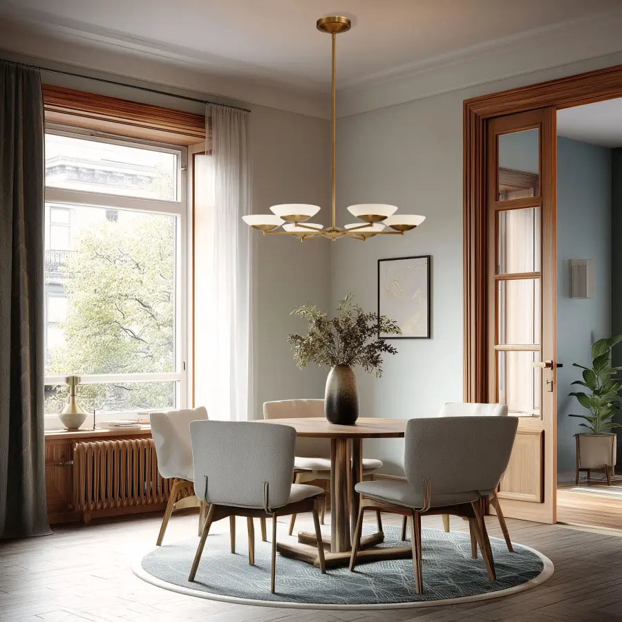 Solara 36" LED Chandelier in Legacy Brass - Image 5
