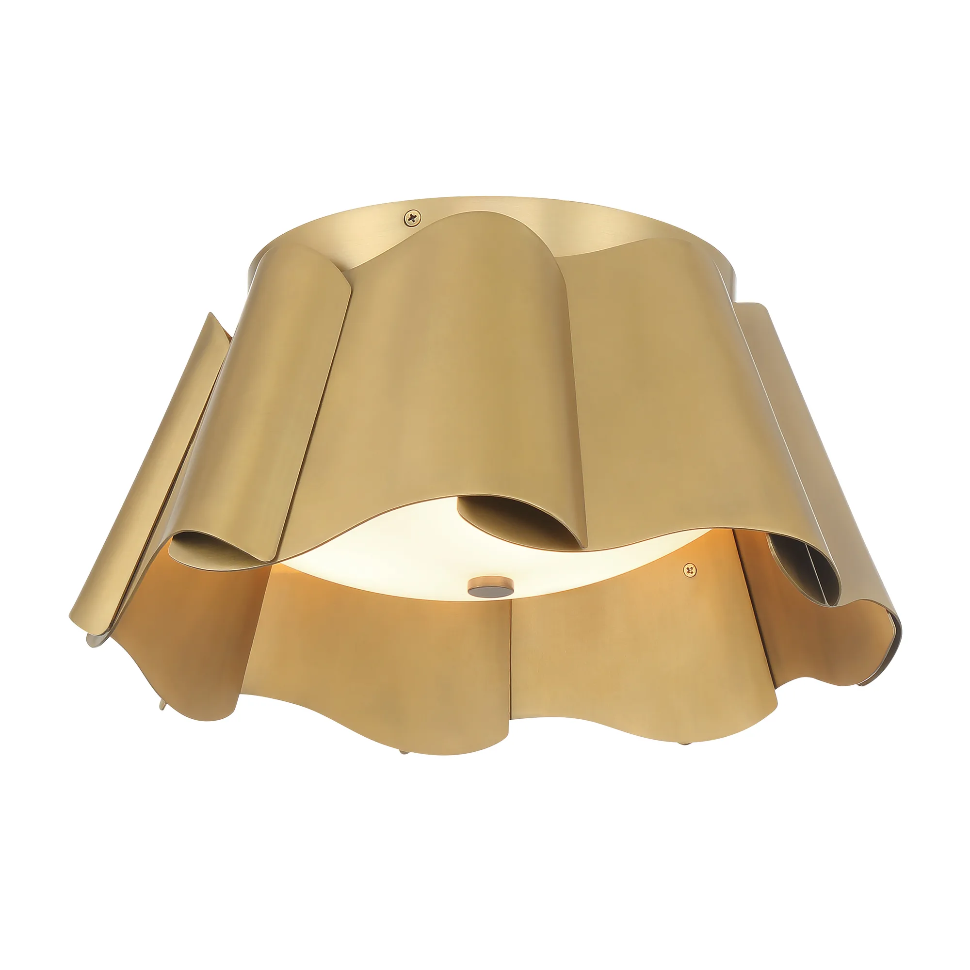 Waveform 14" 3-Light Flush Mount in Legacy Brass