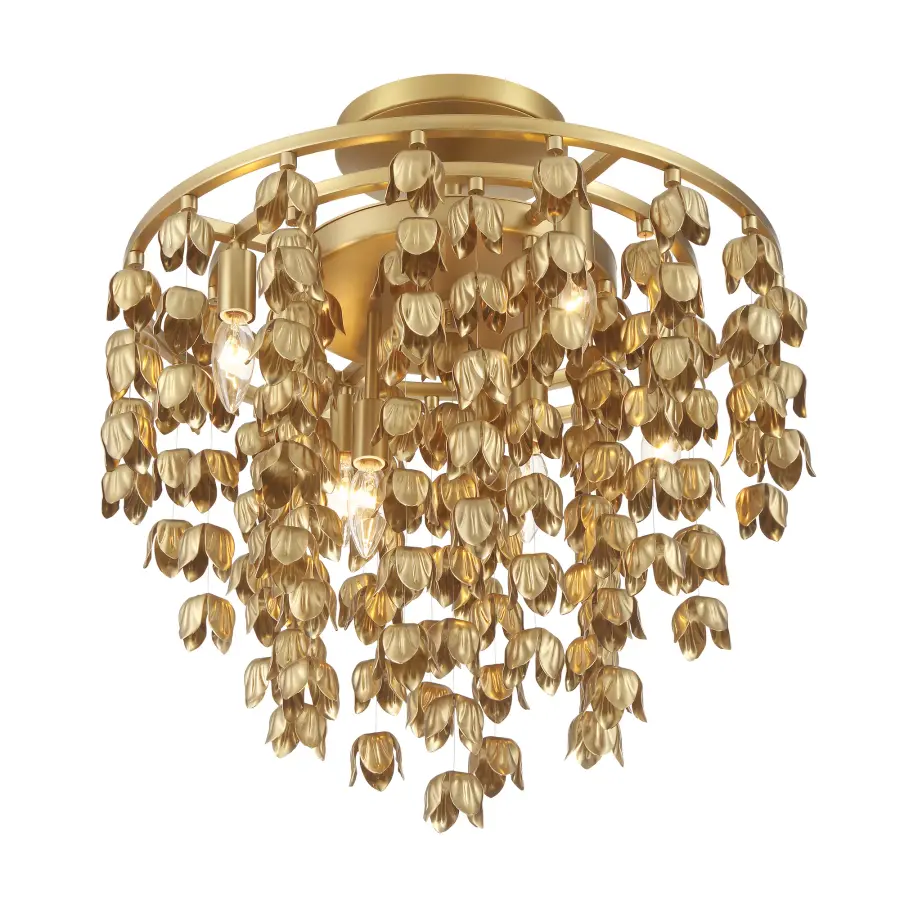 Ashgrove 21" 6-Light Semi Flush in Legacy Brass - Image 1