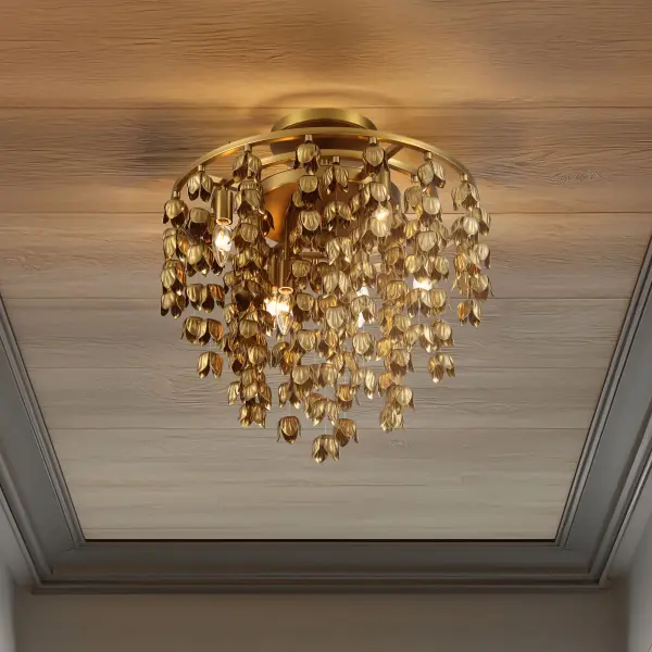 Ashgrove 21" 6-Light Semi Flush in Legacy Brass - Image 4