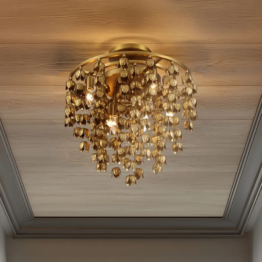 Ashgrove 21" 6-Light Semi Flush in Legacy Brass - Image 4