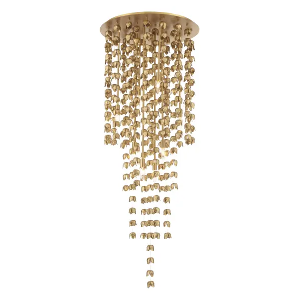 The Ashgrove pendant combines modern design with timeless brass elegance. Its 24-inch width and 8-light configuration provide substantial illumination while the Legacy Brass finish adds warmth to contemporary and transitional spaces.