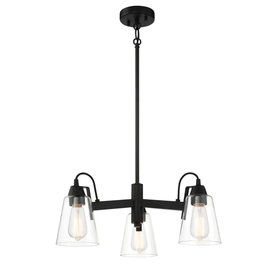 Compact Transitional Chandelier with Industrial Charm - Image 1