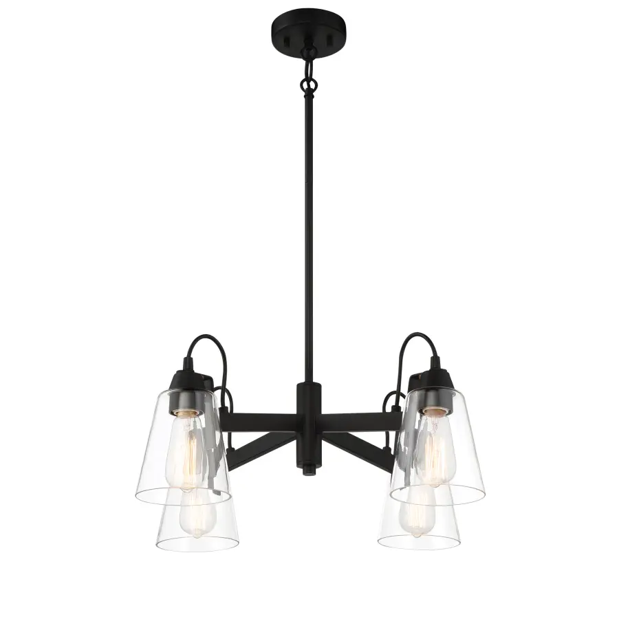 Versatile Transitional Chandelier with Industrial Edge - Image 1
