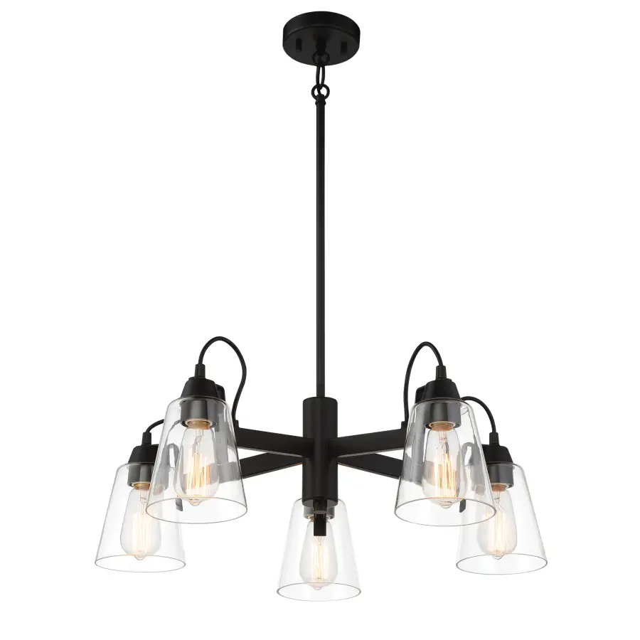 Versatile Transitional Chandelier with Industrial Charm - Image 1