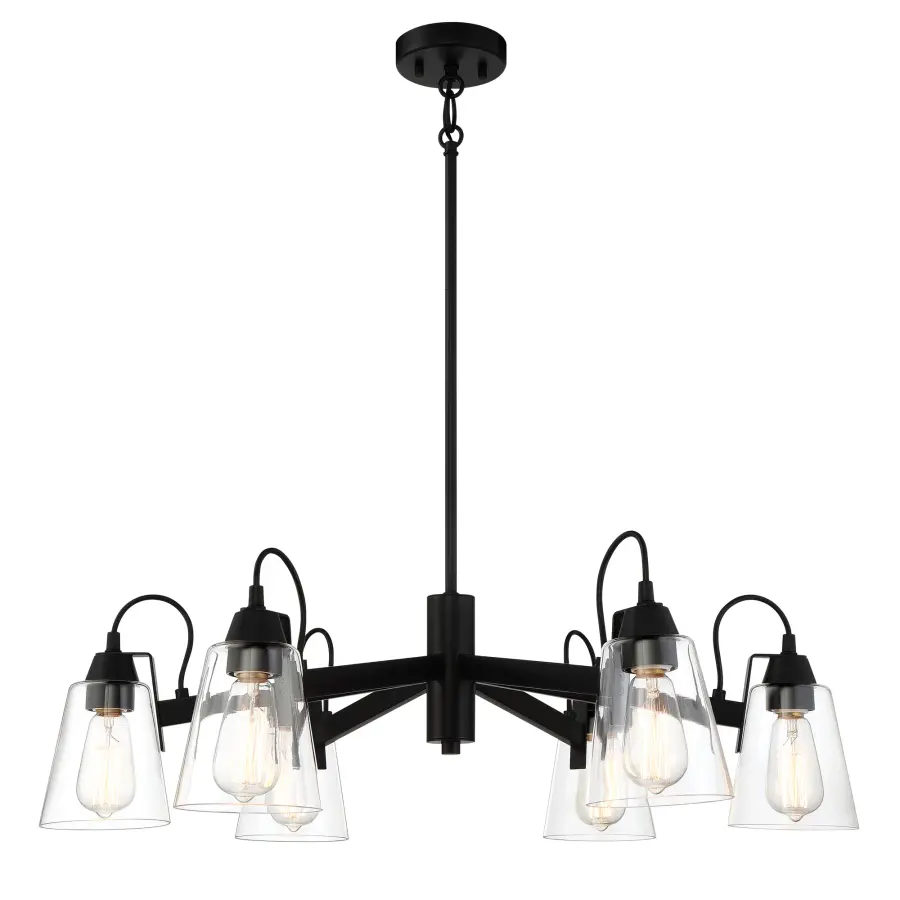 Versatile Transitional Chandelier with Industrial Edge - Image 1