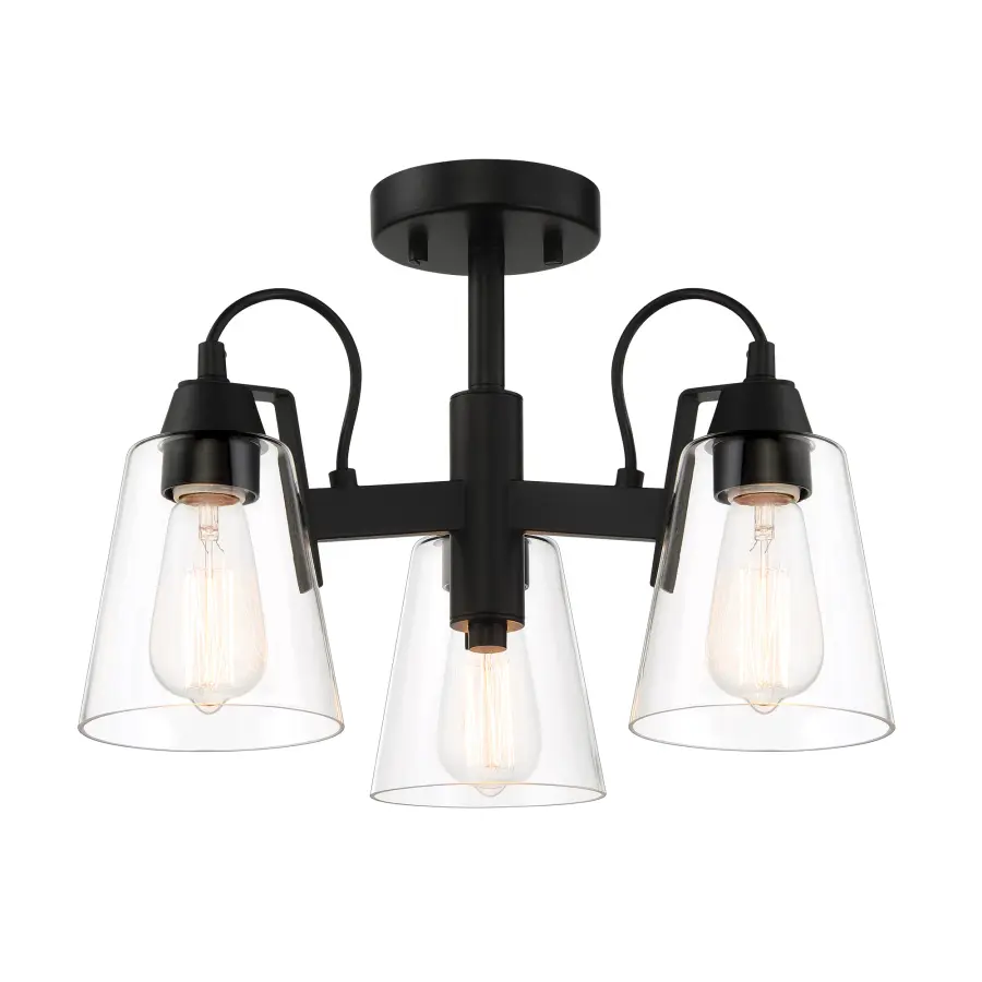 Versatile Transitional Semi-Flush with Industrial Charm - Image 1