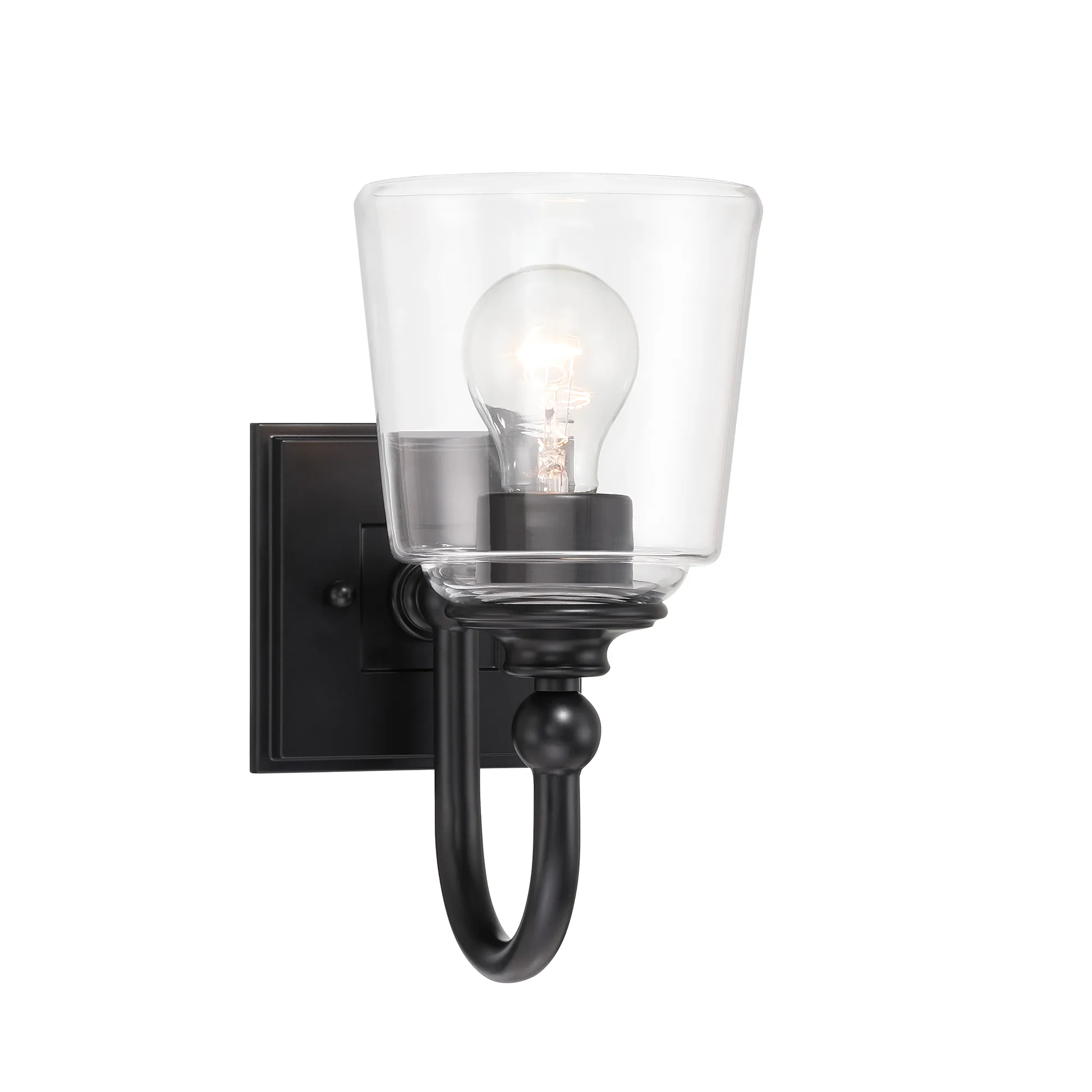 Antonia 1-Light Wall Sconce in Coal Black