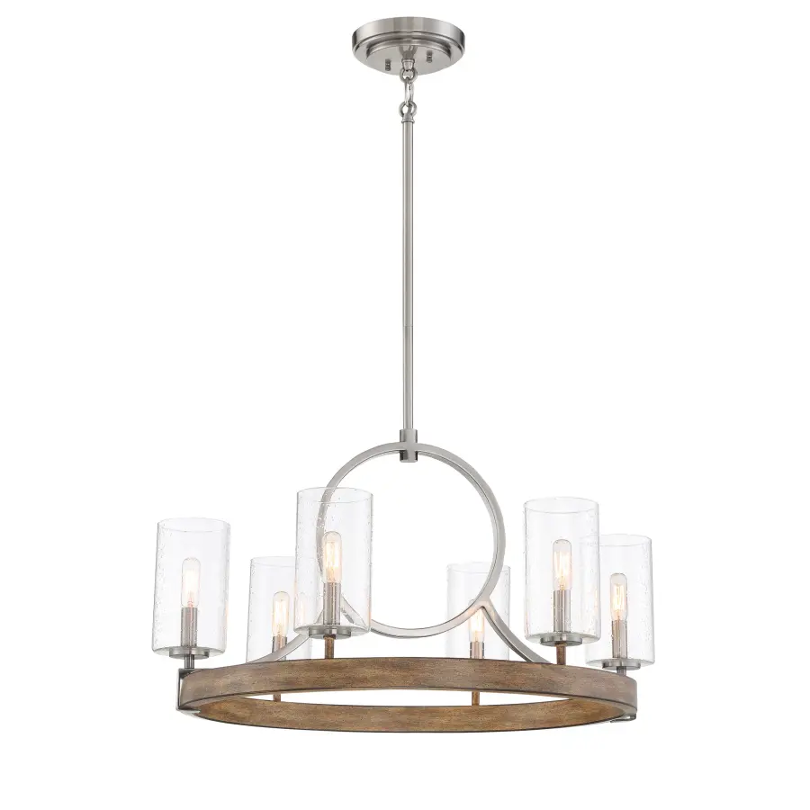 Country Estates 6-Light Chandelier in Sun Faded Wood