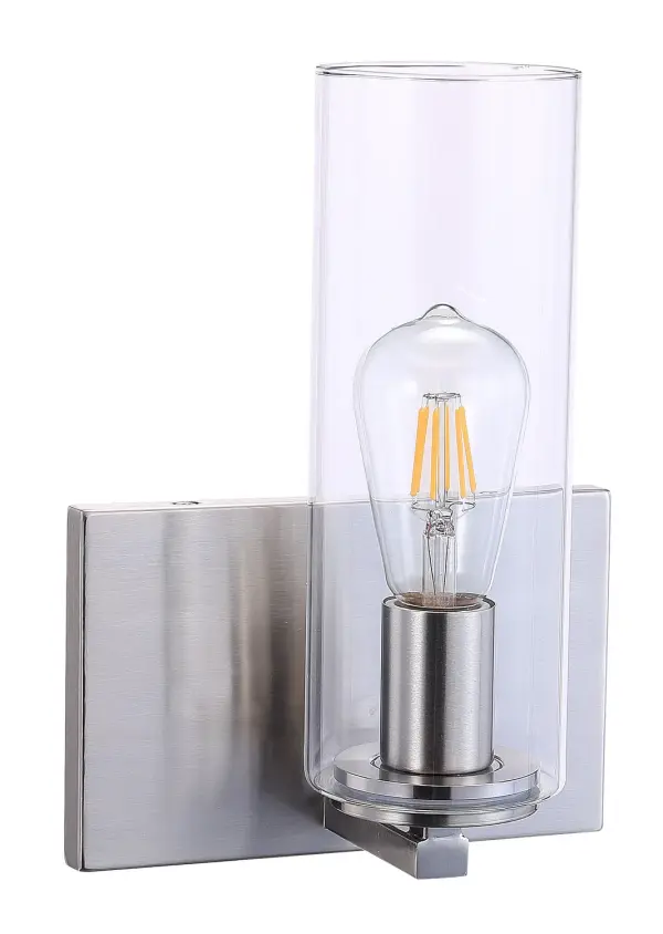 1 Light Bath in Brushed Nickel Finish with Clear Glass