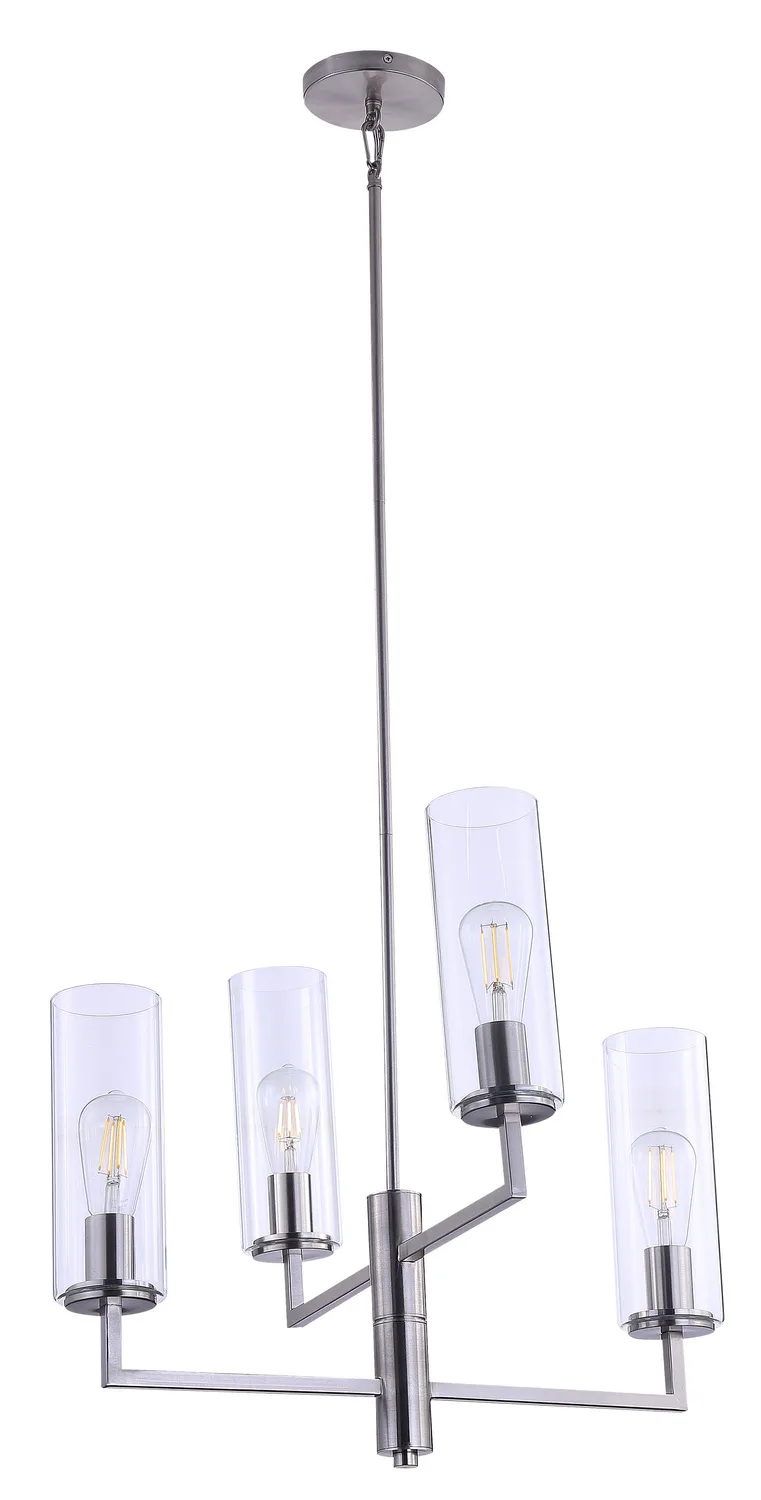 Acacia Four Light Chandelier in Brushed Nickel