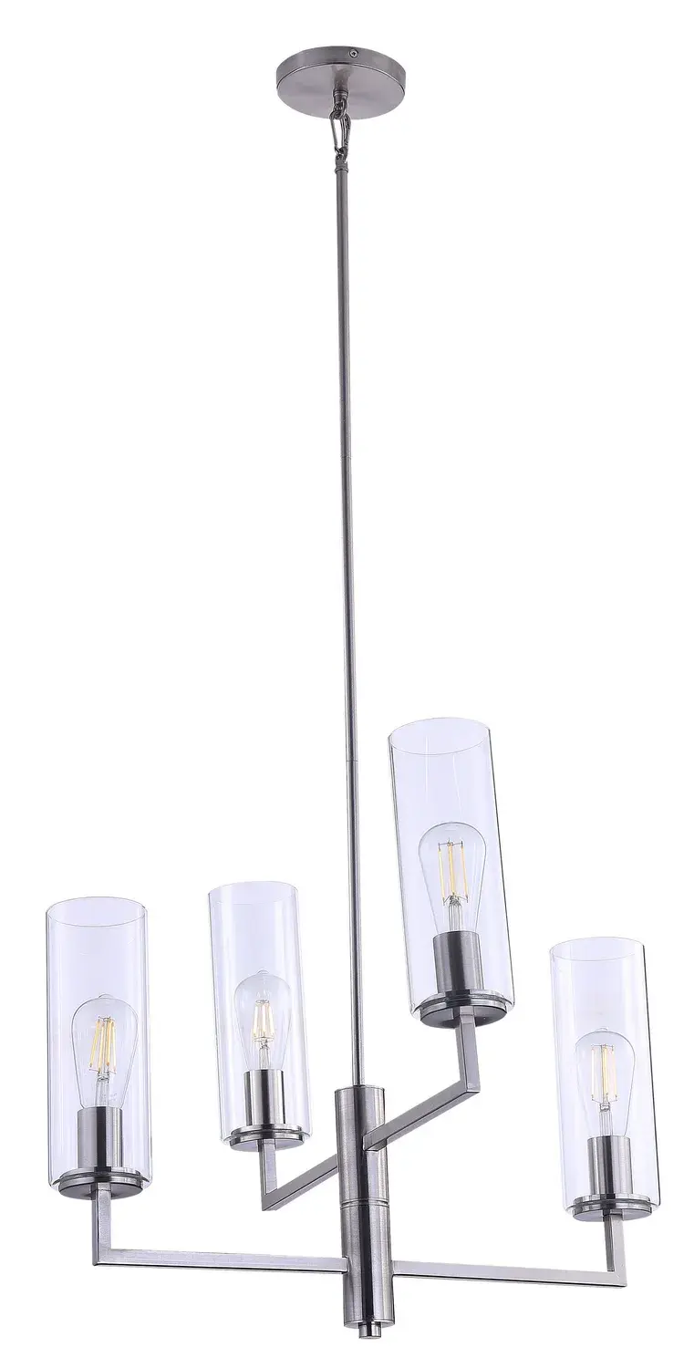Acacia 4-Light Chandelier in Brushed Nickel - Image 1