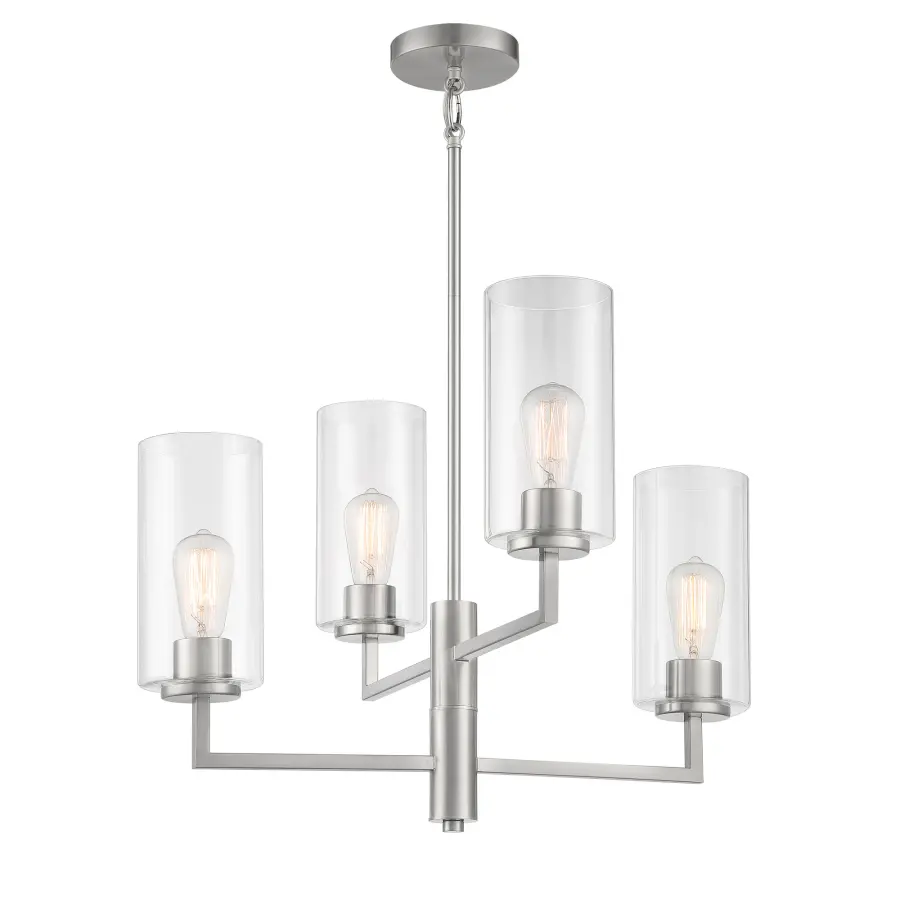 Acacia 4-Light Chandelier in Brushed Nickel - Image 3
