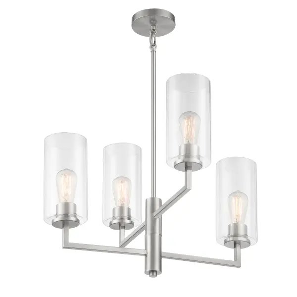 Acacia 4-Light Chandelier in Brushed Nickel - Image 4