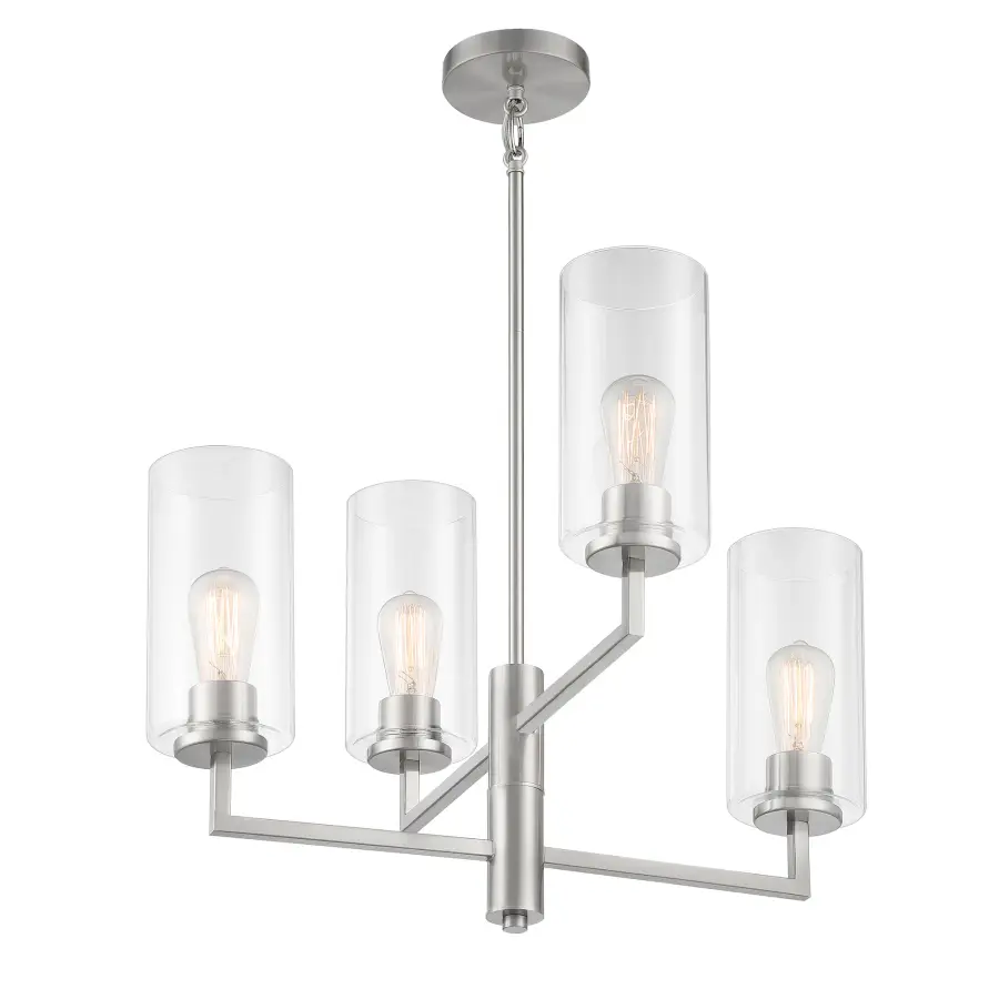 Acacia 4-Light Chandelier in Brushed Nickel - Image 4