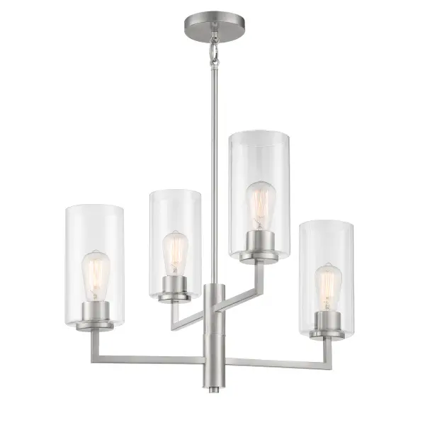 Acacia 4-Light Chandelier in Brushed Nickel - Image 5