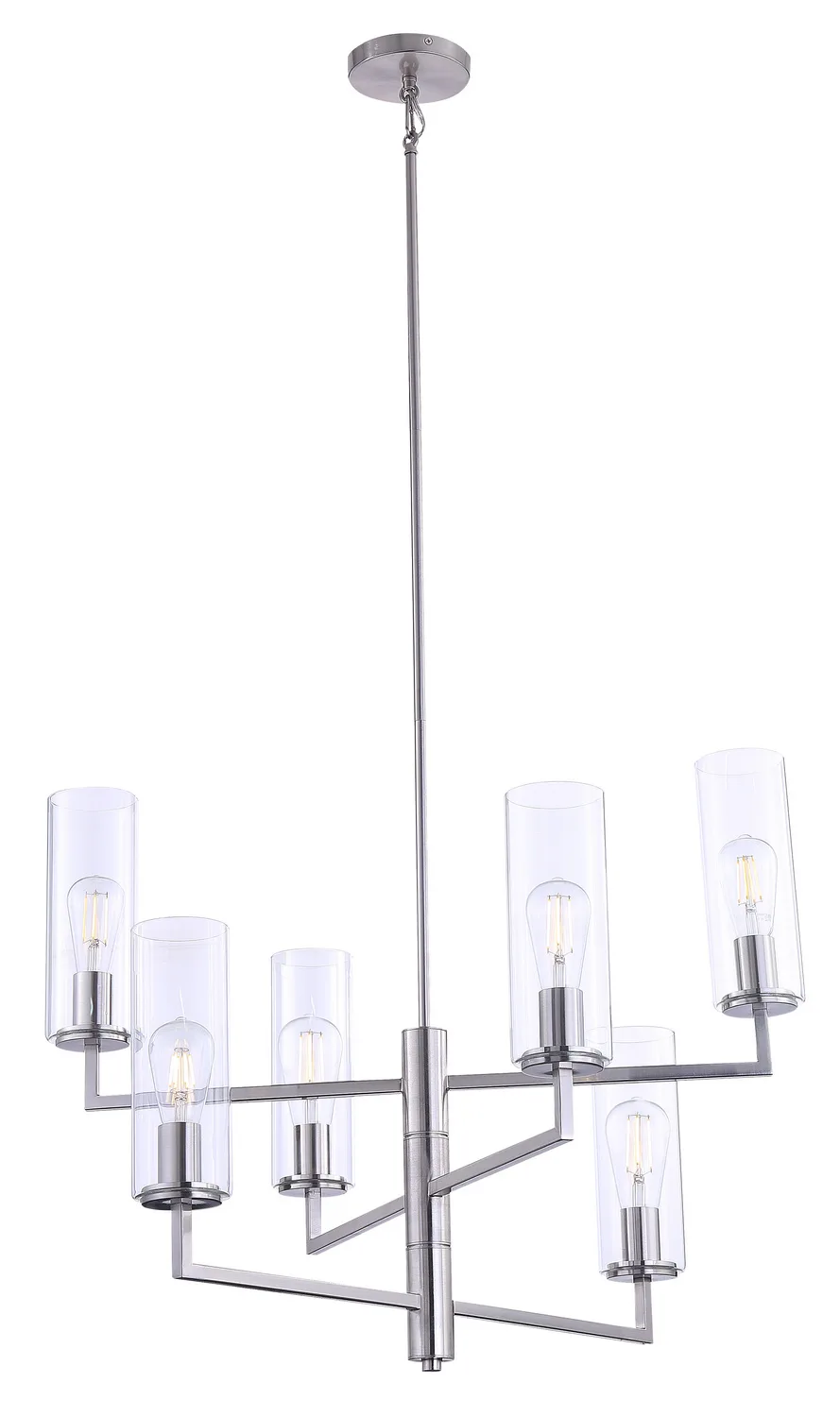 Acacia Six Light Chandelier in Brushed Nickel