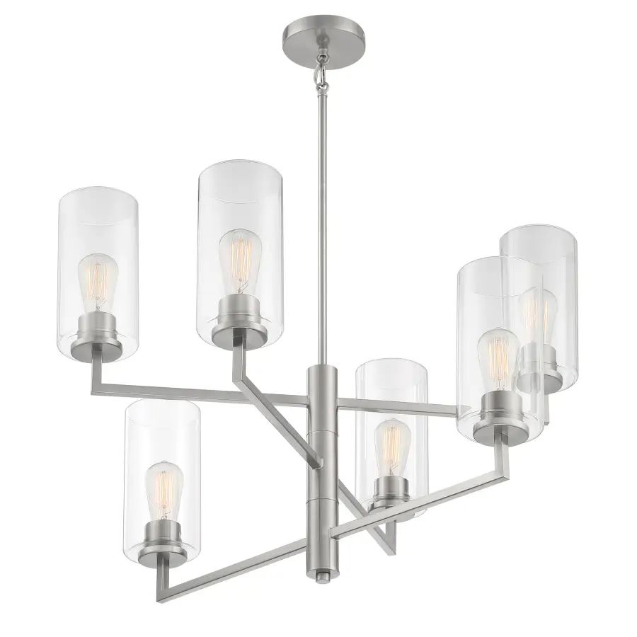 Acacia 6-Light Chandelier in Brushed Nickel - Image 2
