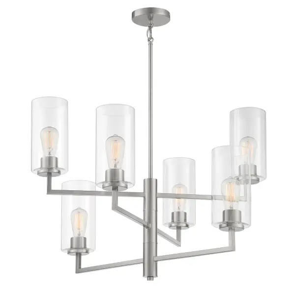 Acacia 6-Light Chandelier in Brushed Nickel - Image 3