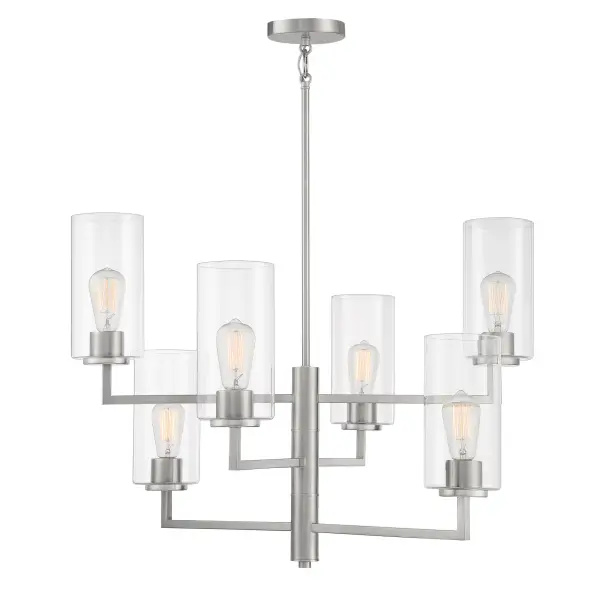 Acacia 6-Light Chandelier in Brushed Nickel - Image 4