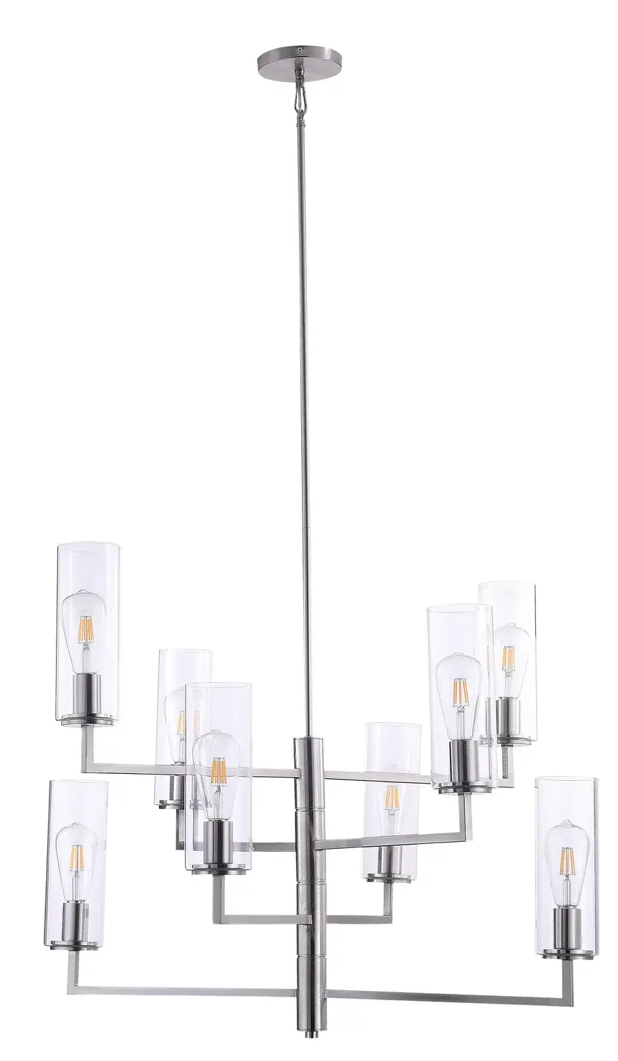 Acacia 8-Light Chandelier in Brushed Nickel - Image 1
